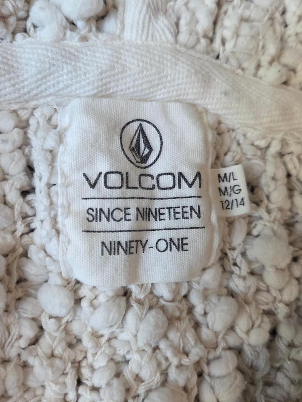 Volcom Women's Cream Knit Sweater Top